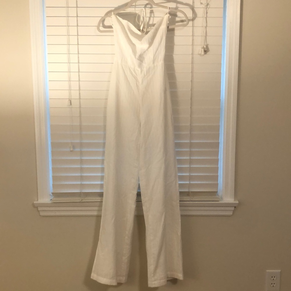 White pinstriped romper